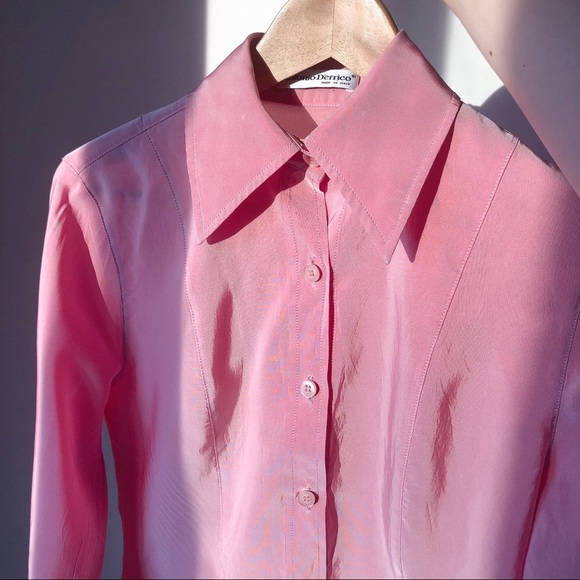 Vintage Tops - Vintage Antonio D’errico pink button down shirt